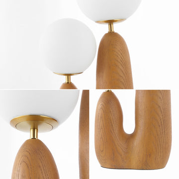 Oda 17.75" 2-Light Modern Bohemian Resin/Iron/Frosted Glass Danish Cactus LED Table Lamp - JONATHAN Y